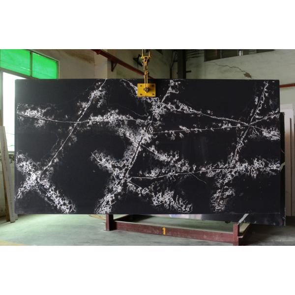 Buy Artificial Quartz Slabs Black Ice For  Bathroom Vanity Top at wholesale prices