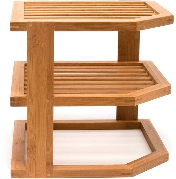 China Durable Bamboo Corner Shelf Unit , Lipper Bamboo 3 Tier Shelf For Dish on sale China Durable Bamboo Corner Shelf Unit , Lipper Bamboo 3 Tier Shelf For Dish on sale
