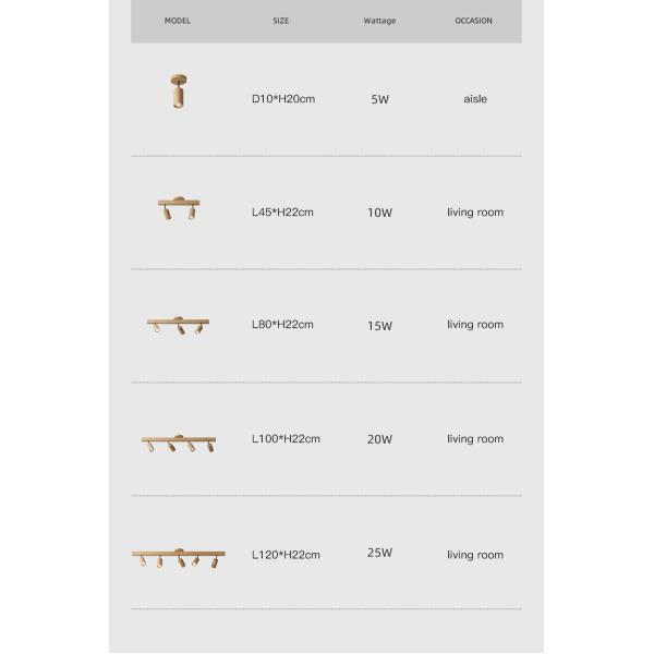 Wood Led Ceiling Lamp With Spot Lights For Living Room Bedroom Corridor Home track lighting(WH-WA-46)