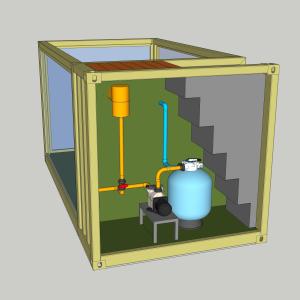 15ft Steel Customized Container Swimming Pool Modified