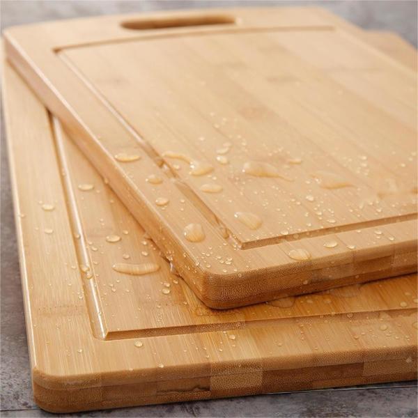 Eco Friendly Cleaning 1.8cm Thick Bamboo Cutting Board 2pcs Set