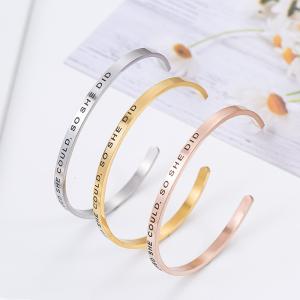 Custom Logo 18k Stainless Steel Bracelets Women Jewelry Bracelet Bangles