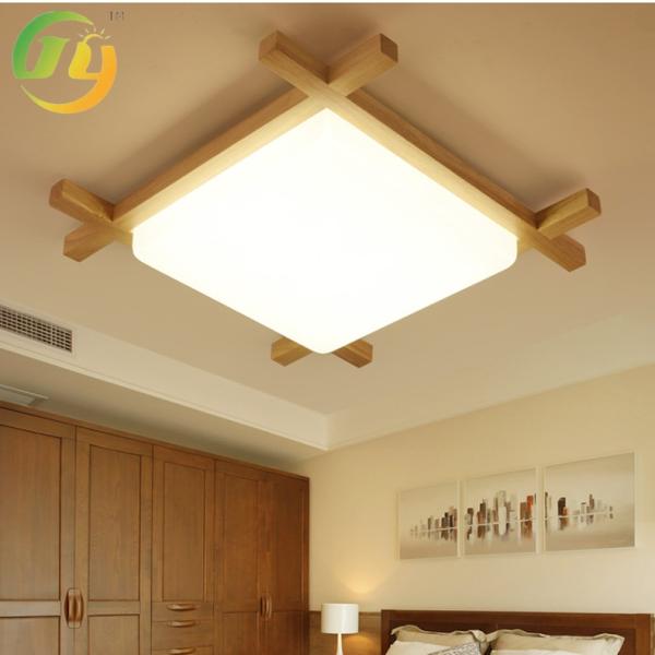 Creative New Chinese Walnut Color Nordic Wood LED Ceiling Lamp