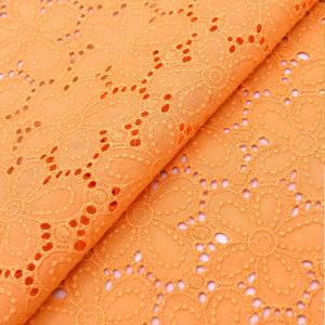Sustainable Cotton Eyelet Trim Embroidered Mesh Lace Fabric 130cm