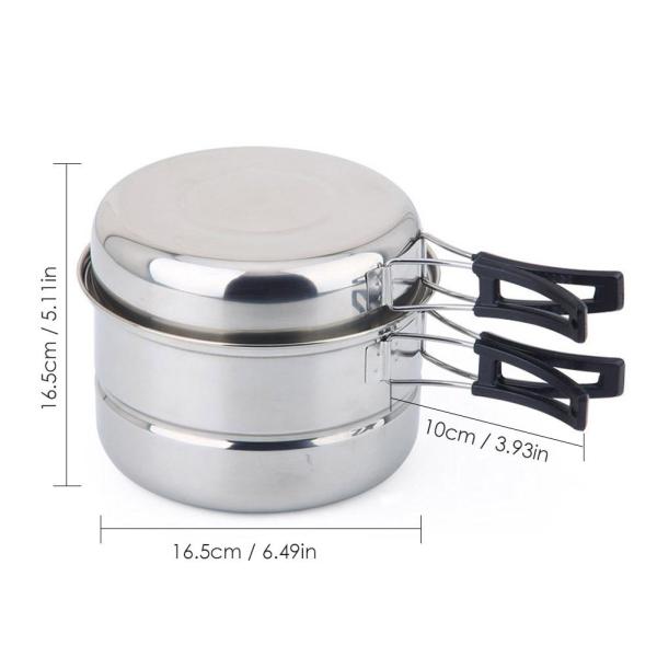 Modern Stainless Steel Outdoor Camping Cookware For Picnic