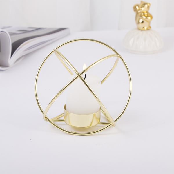 Wholesale candle holder gold Golden lantern shape candle stand wedding candlestick