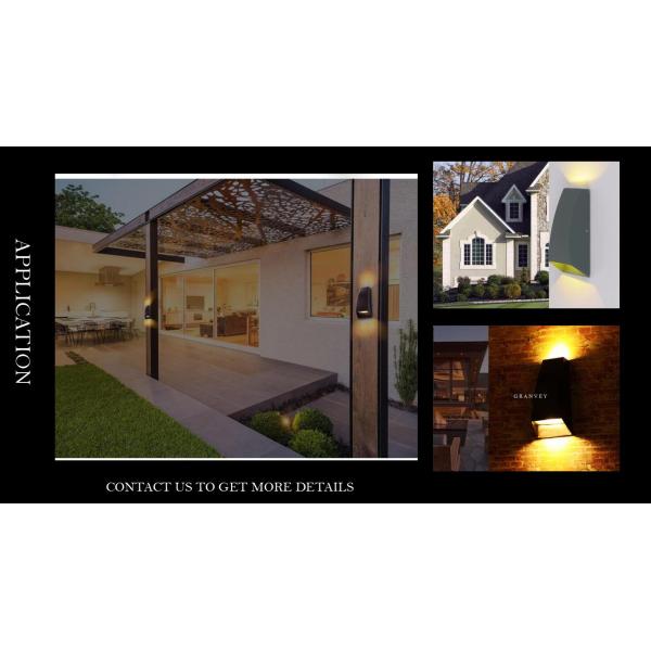 Matt Black Contemporary Double LED Outdoor Wall Lights Fixture Up & Down