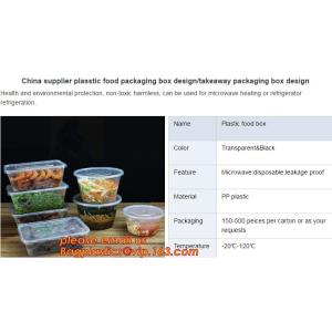 Food grade plastic disposable plastic take away bento box with 4 compartment