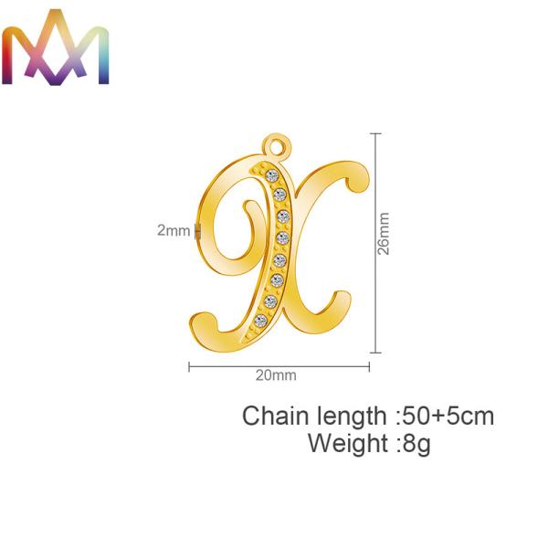 Diamond Studded Gothic 26 PCS Alphabet Letter Pendant