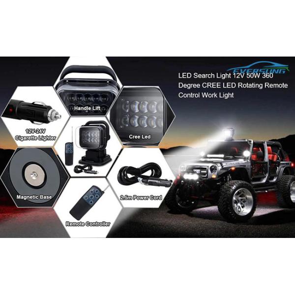 IP67 50w 360 Degree Rotating Remote Control Led Work Light Search Spotlight