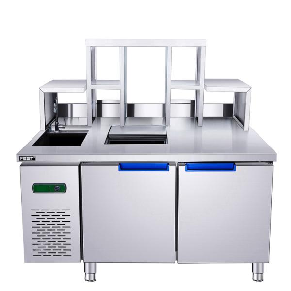 Buy OEM Adjustable Shelving Milk Tea Counter With Water Outlet at wholesale prices