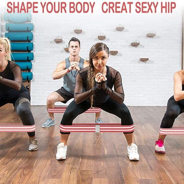 Fabric Cloth 30LB to 60LB Anti Slip Silicone Exercise Resistance Bands For Women Butt And Legs Working Out