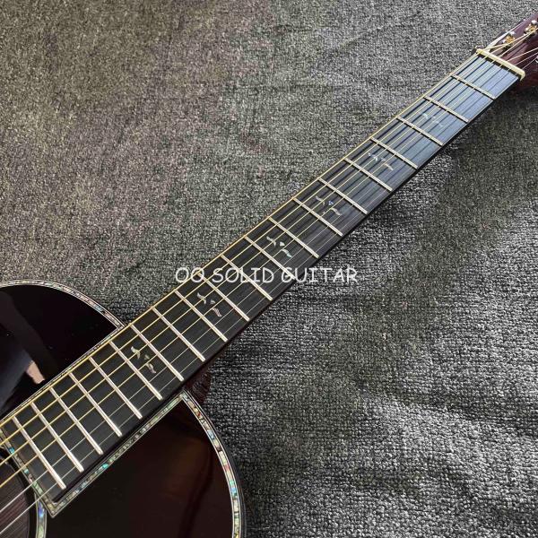 Classic Folk Parlor Acoustic Guitar Solid Indian Rosewood 38 Inch B/S OO Body in Sunburst Color