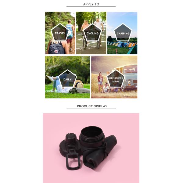 simple modern usa drinkware Collapsible Silicone Water Bottle manufacturers with marking