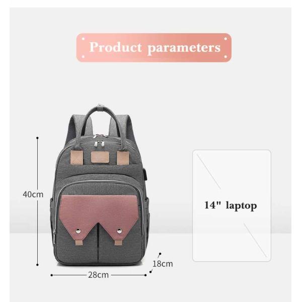 Large Capacity Mom Baby Bag Multi-function Waterproof Outdoor Travel Diaper Bag With USB Charging For Baby Care