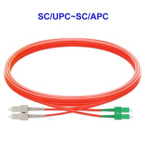 2 Core Multimode Fiber Optic Cable SC APC To SC UPC Zero Halogen