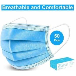 Protective Surgical Disposable Face Mask Soft 3 Layer with Nose Clip Elastic