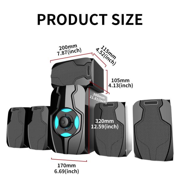 Display Screen 5.1 Channels Surround Sound BT Speaker Home Theatre System With USB SD FM Radio