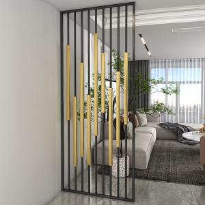 Black Gold Metal Room Divider High End Contemporary Room Partitions