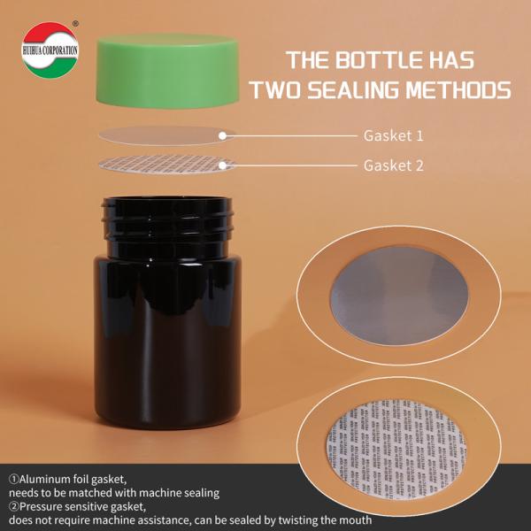 Food Grade PET Plastic Bottle Plastic Jar For Pet Nutrition Vitamins With Screw Cap