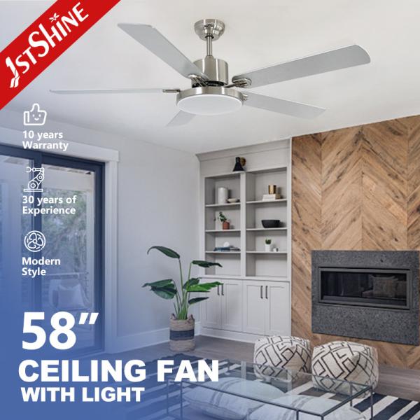 Smart Home 58 Inch Ceiling Fan with 5 MDF Blades and Remote Control 3 Color LED
