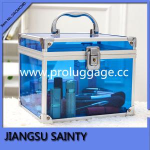 Blue full set transparent acrylic box makeup