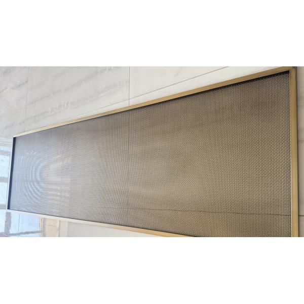 Copper Color Architectural Wire Mesh Panels Woven With Cables & Rods For Facades