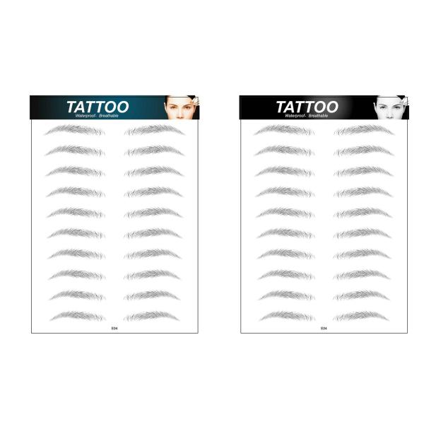 Custom 6D Waterproof Immerse-in-Water Embroidery Temporary Fashionable Natural Simulation Eyebrow Tattoo Stickers Paper for Face