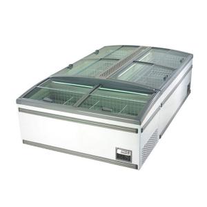 White / Grey Supermarket Island Freezer With Automatic Defrost For Grocery Store