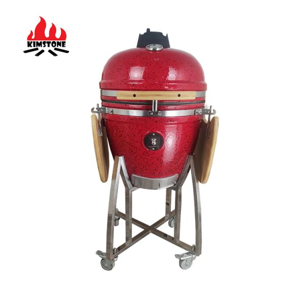 KIMSTONE Kamado Smoker 21inch Red and Black