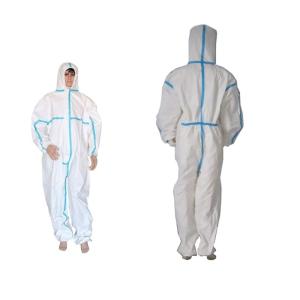 Medical Disposable Protective Coverall Microporous Fabric Elastic Ankle