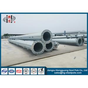 Hot Dip Galvanized Steel Tapered Electrical Power Pole Q345 For Transmission