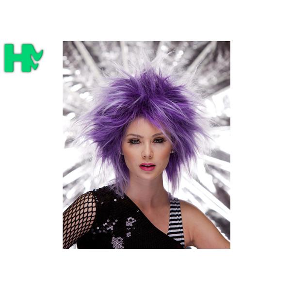 Heat Resistant Clown Synthetic Cosplay Wigs Colored Explosive Head For Party