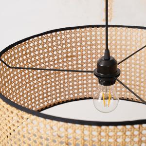 Japanese Style Modern Hanglamp Rattan Pendant Light Fixture Handmade Bamboo