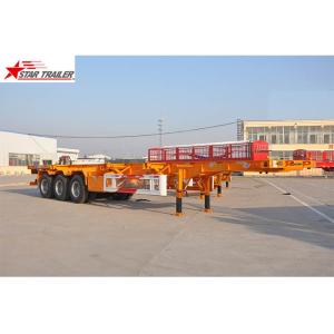 40ft Skeletal Container Trailer Straight Beam Tri Axle Mechanical Suspension