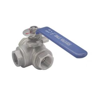 Cylindrical Head Code WZ SS201 304 316 3 Way Valve with Threaded End NPT BSP