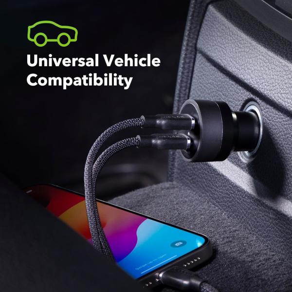 65W Car Fast Charger Portable Electric Dual Usb For Iphone OPPO HUAWEI SuperVOOC