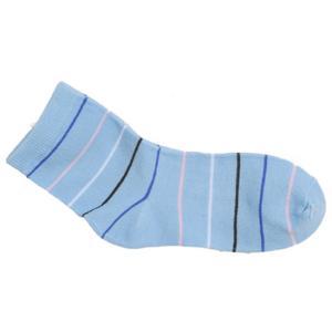 2016 Hot selling spring striped design knitted breathable cotton juniors crew socks