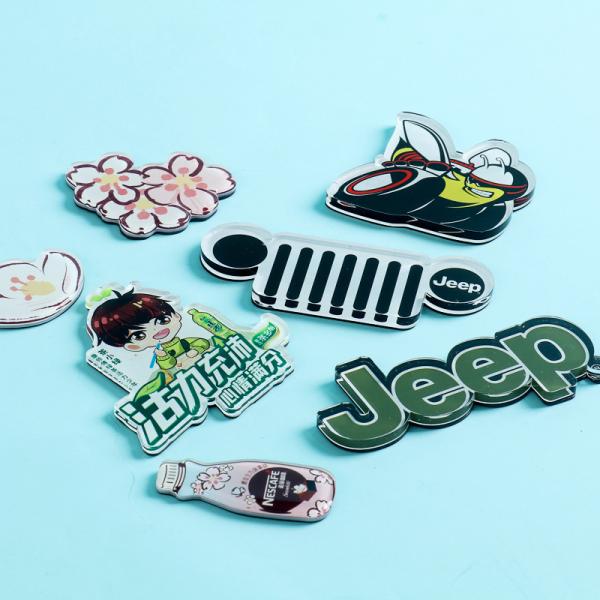 Fashion gift acrylic refrigerator stickers UV full color printing logo design novel magnetic refrigerator stickers