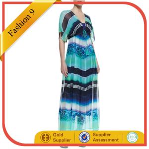 China Empire-Waist chiffon Kimono Maxi Dress on sale