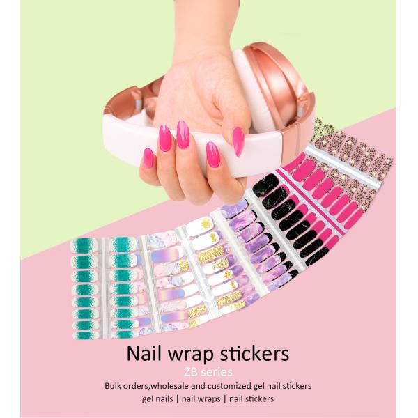 New design Fashionable Glitter Nail Art Salon Nail Polish Stickers Nail Art Set 16-20 pieces