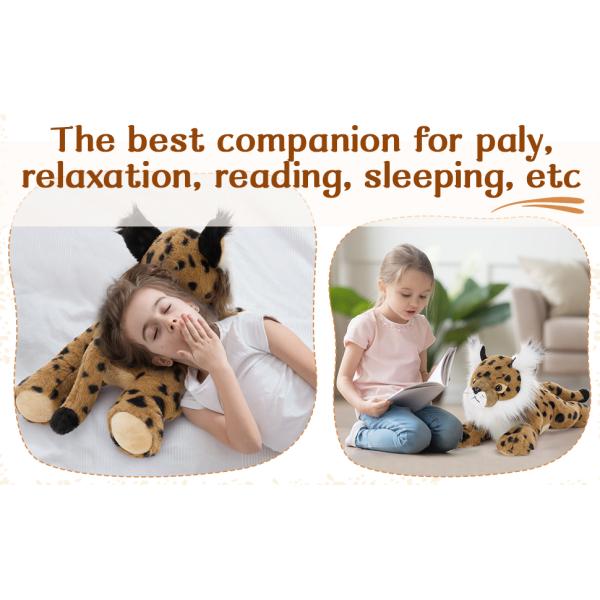 MorisMos 5-Piece 18-Inch Lynx Bobcat Stuffed Animals Soft Polyester Cotton Plush Toys Kids Boys Girls Perfect Birthday
