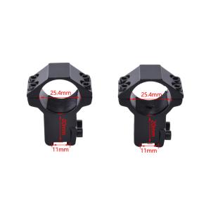 Quality 25.4mm Tube Diameter High Riser Scope Mount Double Ring in Aluminium for Long-Lasting for sale