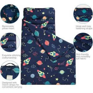 Rectangular Preschool Sleeping Mats Foldable With Removable Pillow