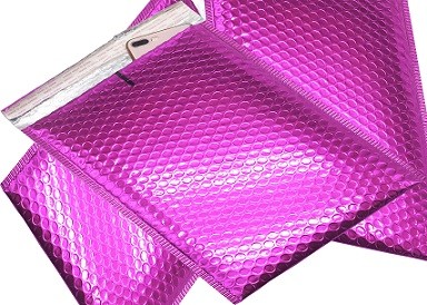 Buy Glamour Purple Metallic Bubble Mailers self seal, 9x12 Bubble Mailers at wholesale prices
