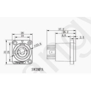 Male 3 Pin Waterproof Power Connector Outdoor With Black Output