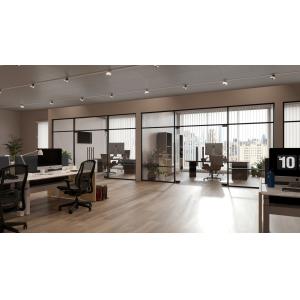 12mm Aluminium Frame Movable Glass Office Partitions Solid Interior