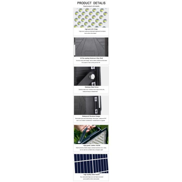 High Brightness Polycarbonate Solar Flood Lights Multi Power 400W 2600LM