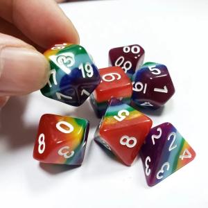 7 Layer Rainbow Handmade Resin Dice Crusson And Dungeon DND#RPG