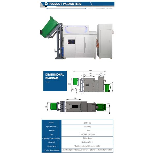 Reduce the Volume of Waste Commercial Food Waste Disposer Garbage Disposal Machine